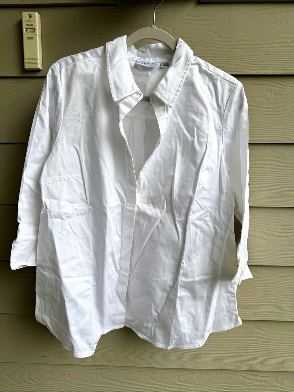 Joan Rivers White Casual Button-Down Shirt